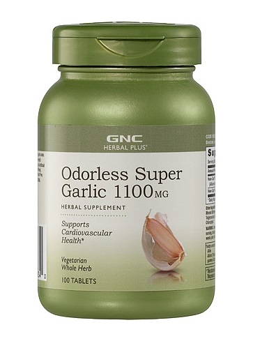 GNC Odorless Garlic 1100 Vegetarian 100 Tablets